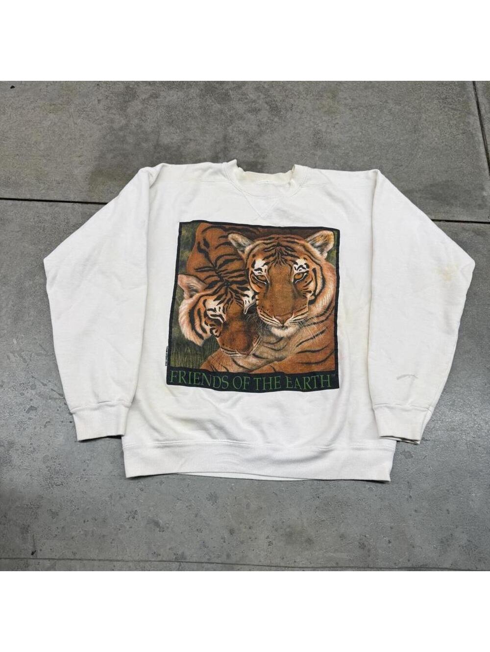 vintage friends of the earth nature animal white crewneck size medium